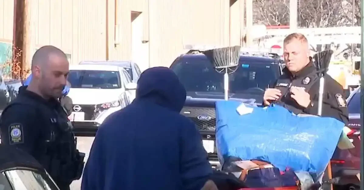 A homeless encampment has been cleared near a Maine high school