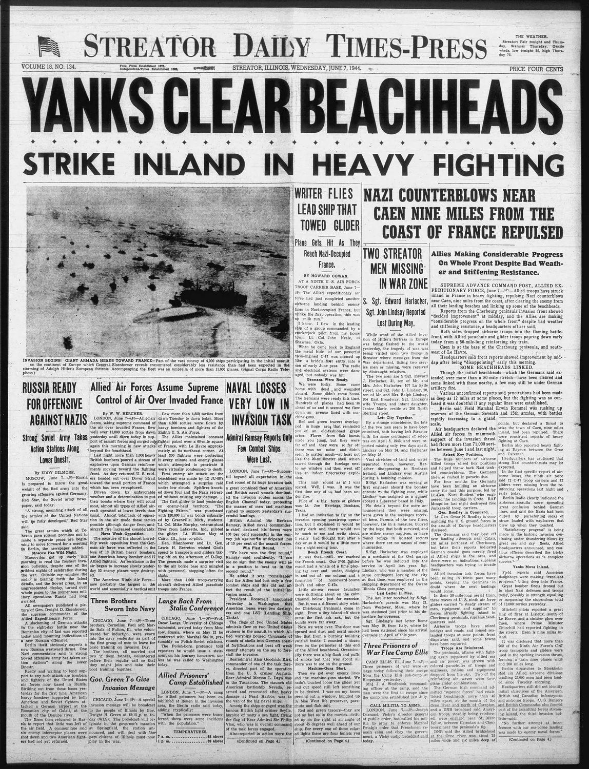 Historical covers for June 7: Yanks Clear Beachheads on D-Day