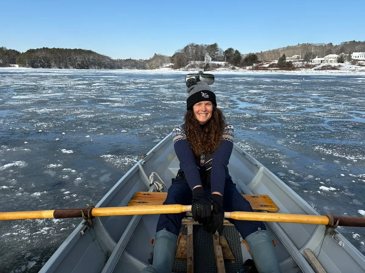 This is what winter rowing in Maine looks like