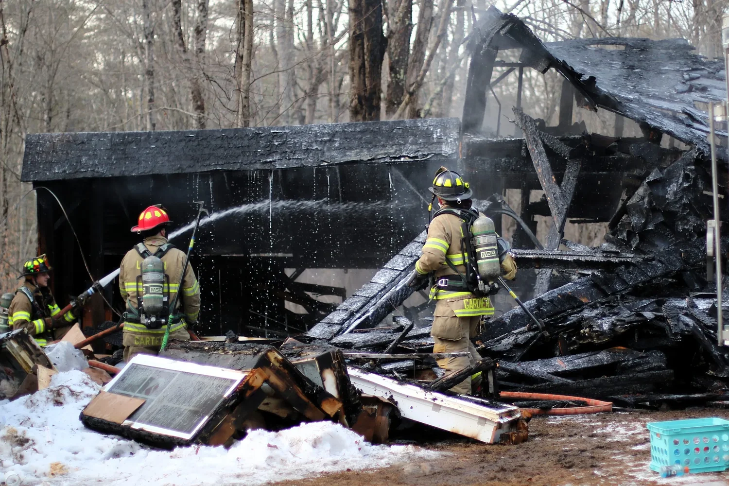 Fire departments battle barn blaze in Chichester