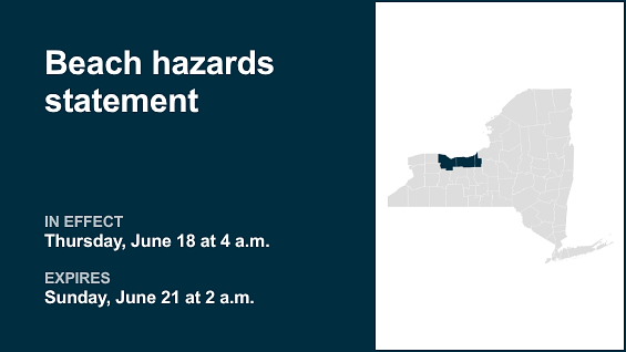 Beach hazards statement issued for Finger Lakes, Central NY until 2 a.m. Sunday