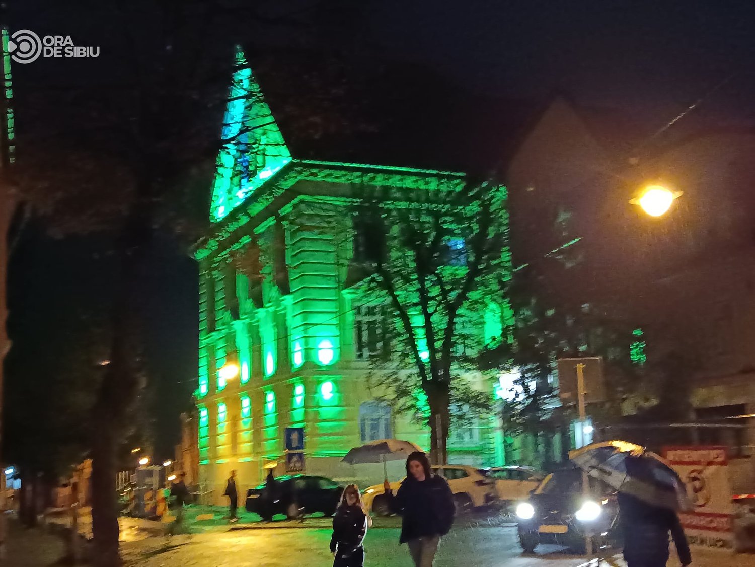 GALERIE FOTO: Clădiri simbol ale Sibiului învăluite în verde pentru o cauză importantă