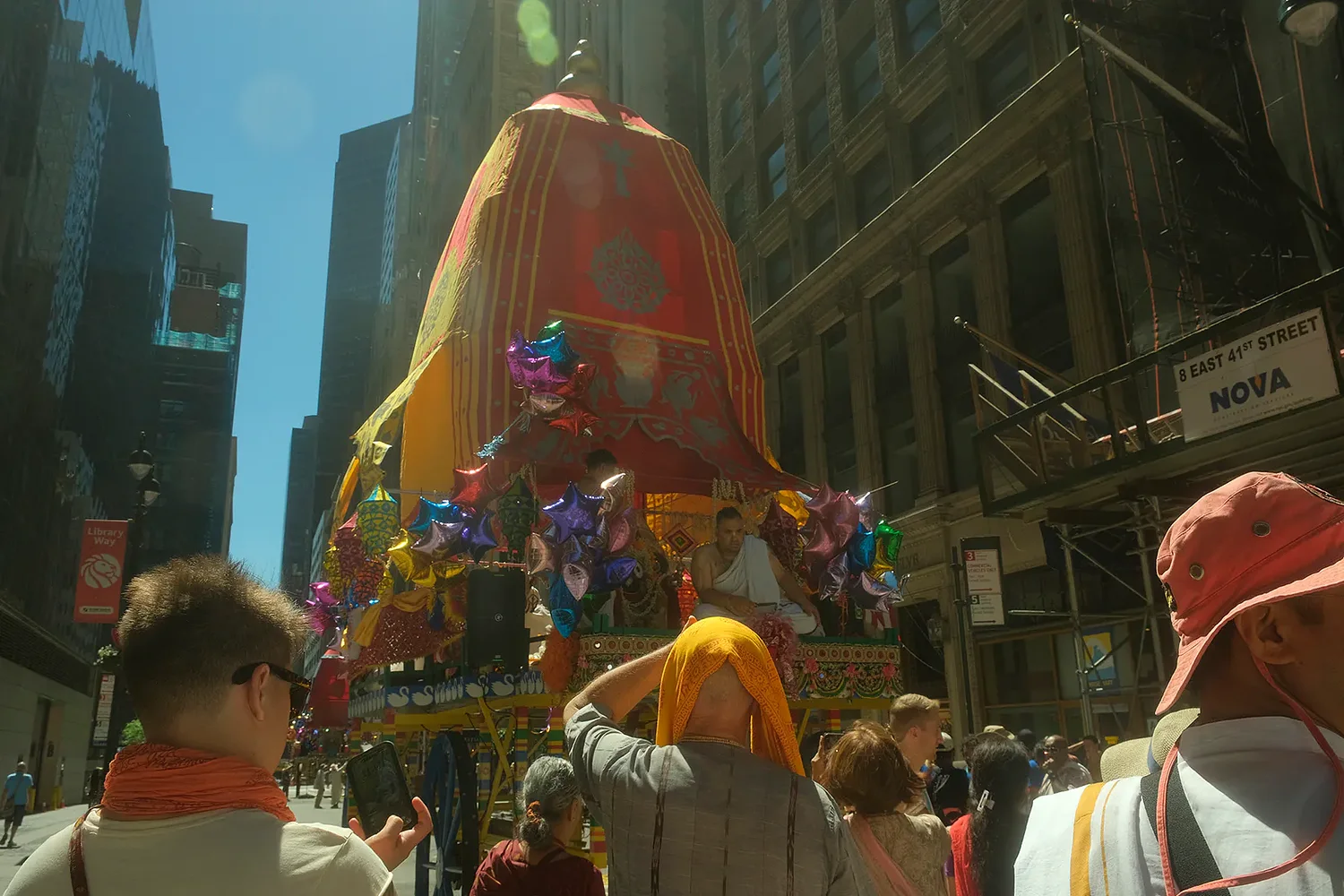 Hare Krishnas celebrate a 50-year milestone with a parade of chariots in Manhattan