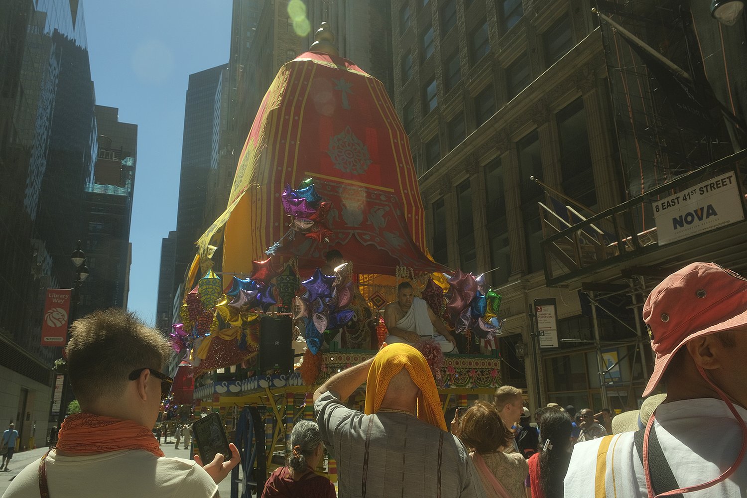 Hare Krishnas celebrate a 50-year milestone with a parade of chariots in Manhattan