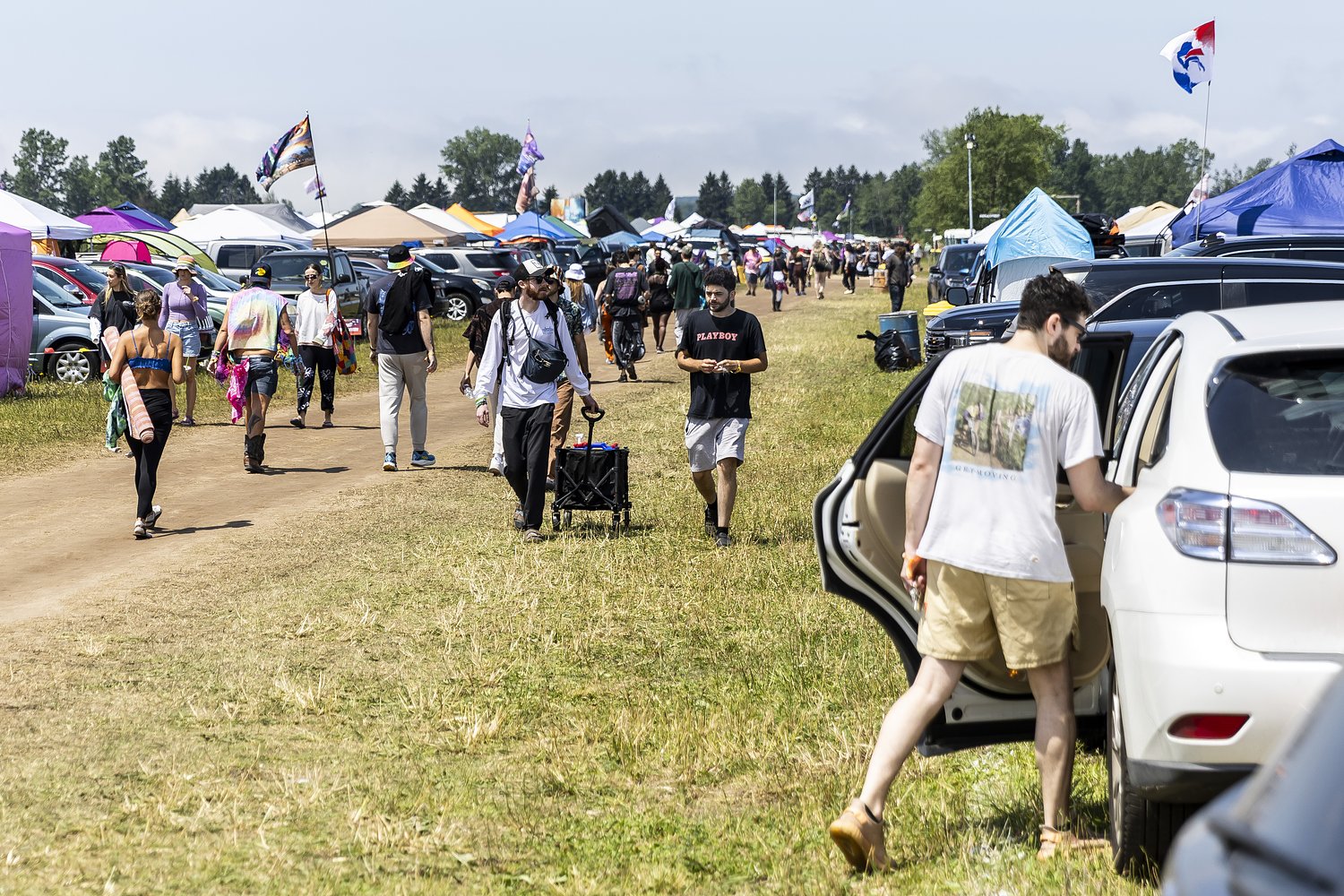 A makeshift tent city rises in rural Michigan as tens of thousands gather for Electric Forest 2026