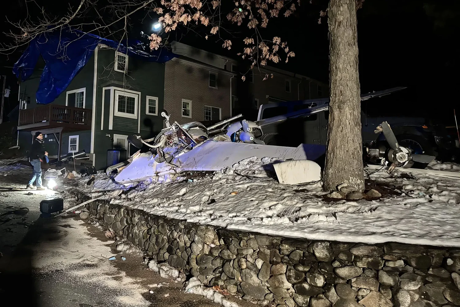 Plane crashes at NH housing complex, injuring pilot