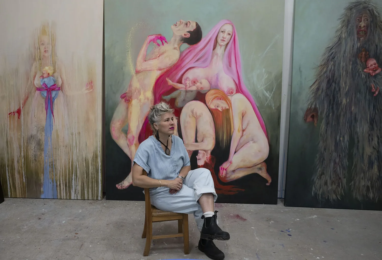 Painting into the depths of motherhood: ‘How to Bear the Unbearable Body: The Artwork of Emily Orling’ is at the A.P.E. Gallery through Nov. 1