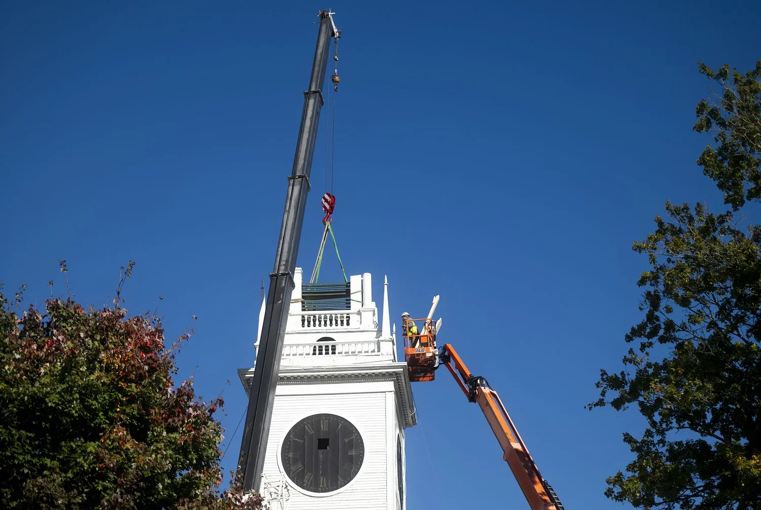 Lowering the peak: Hadley’s First Congregational Church begins steeple project
