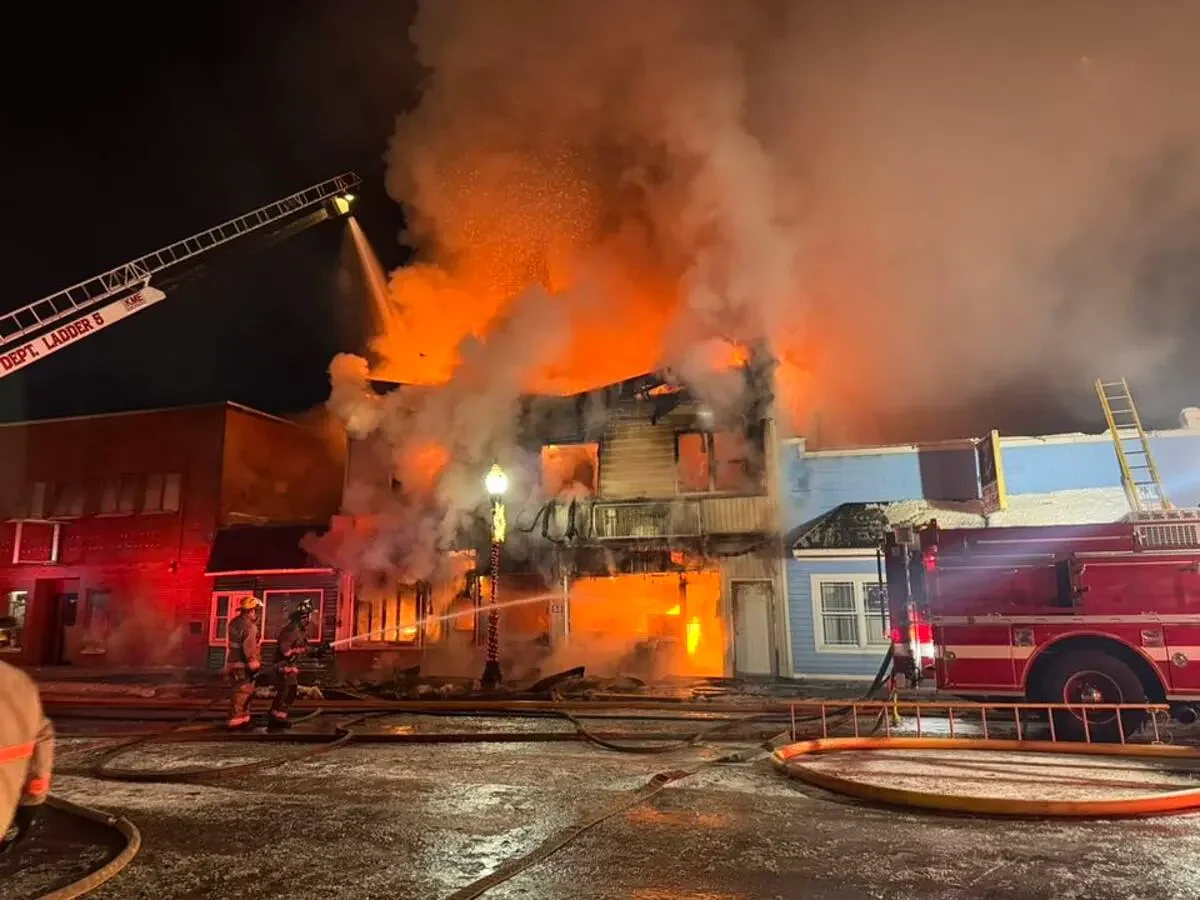 Weekend blaze destroys 2 Van Buren buildings
