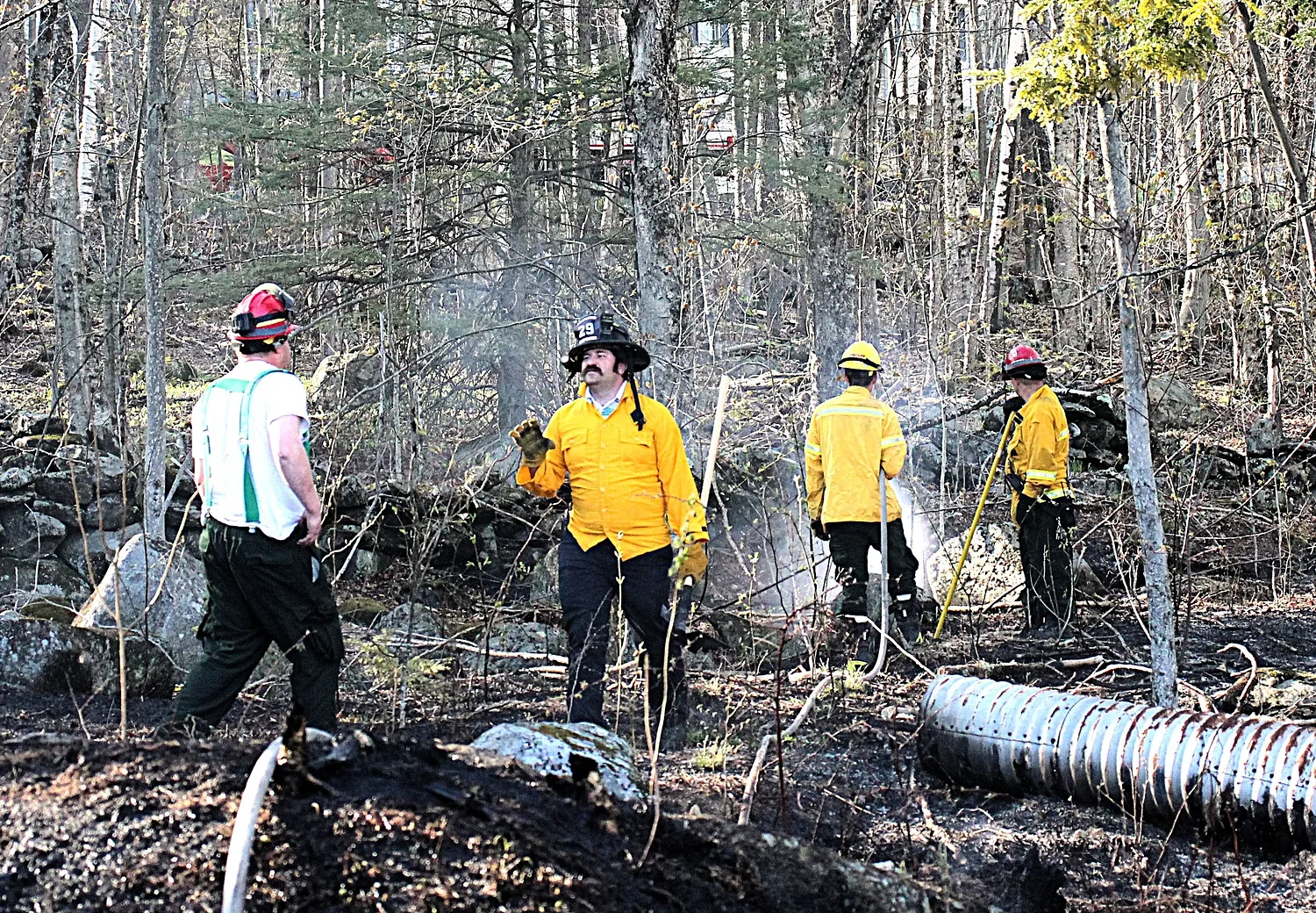 Brush fire burns over an acre in Phillipston