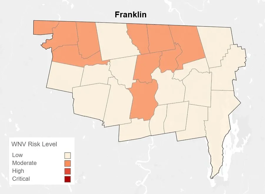 West Nile virus risk increases to moderate in 10 Franklin County towns