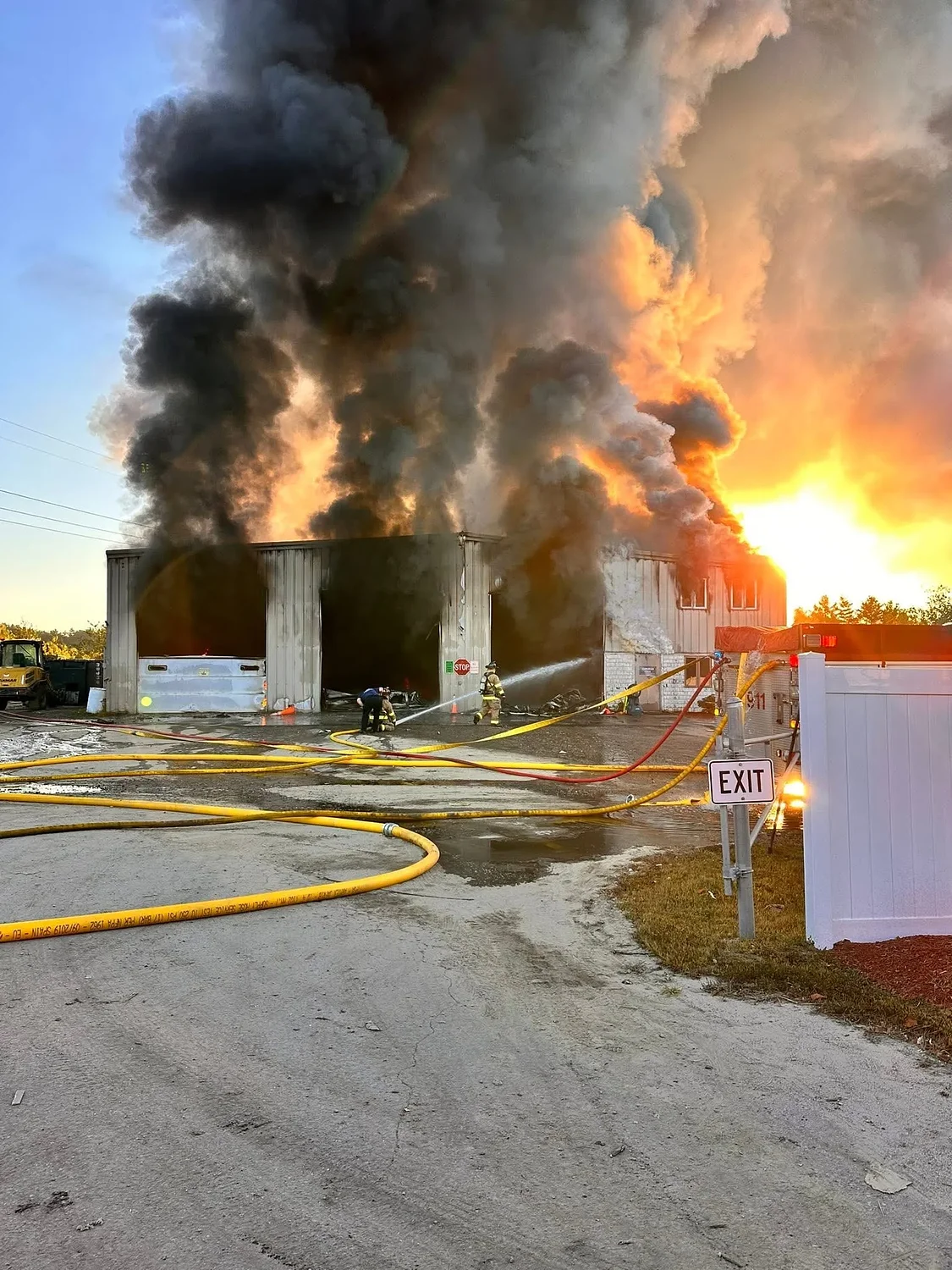 Firefighters battle blaze at recycling facility in Weare for over two hours