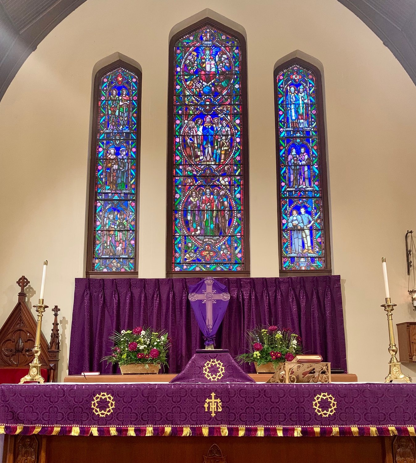 Light from the windows continues to welcome All Saints' visitors