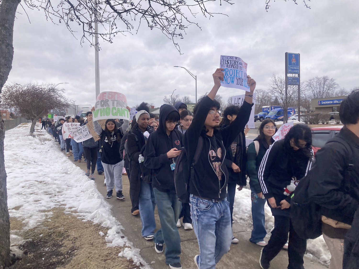 ‘This feels important’ Joliet student protesters say as they stage walk out over ICE actions