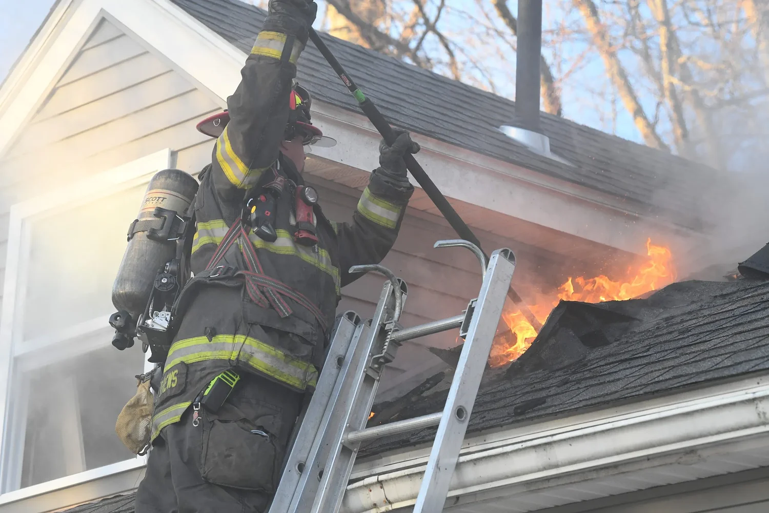 Firefighters quell blaze in living area above Orange garage