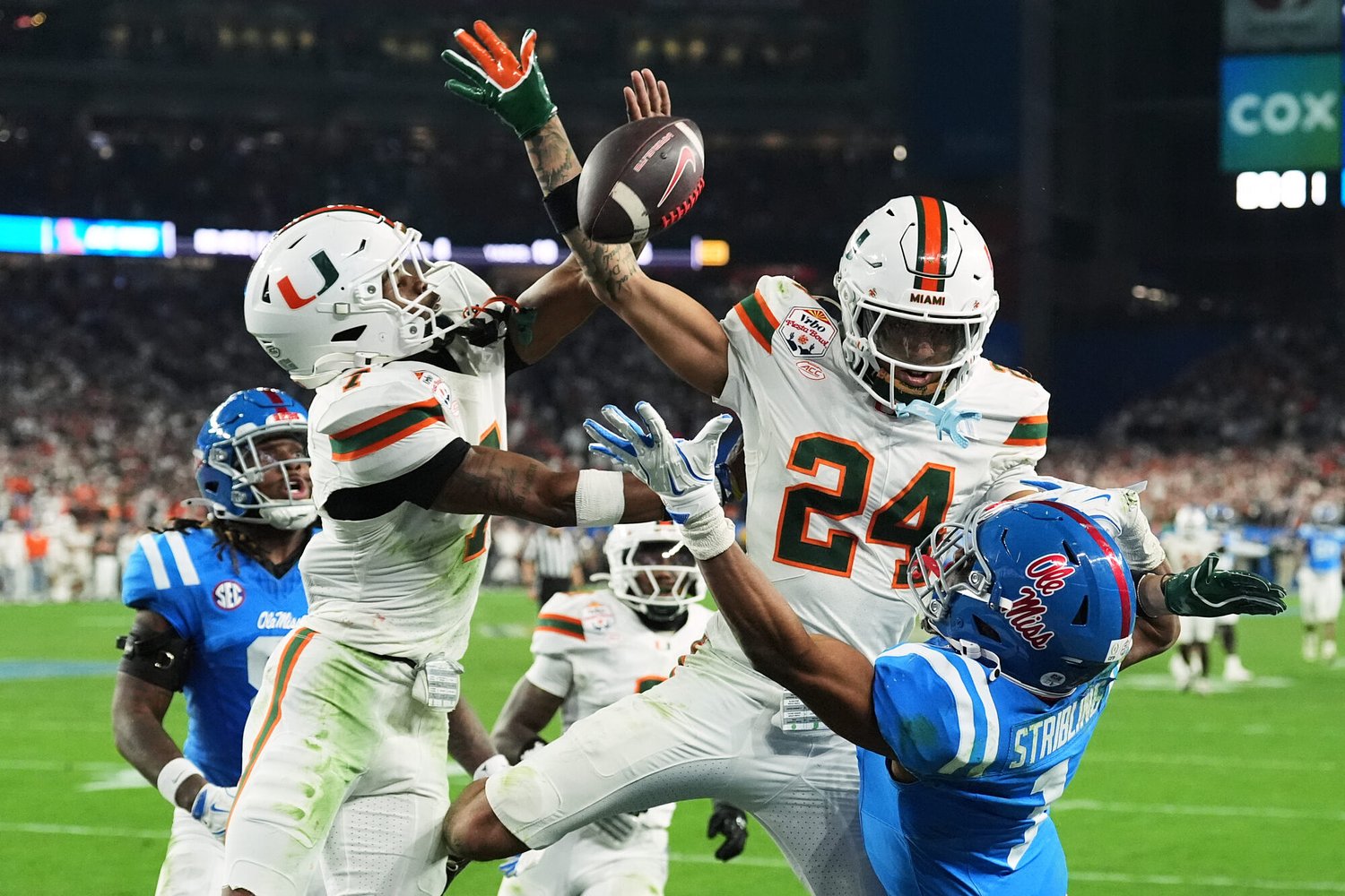 Fiesta Bowl scoreboard showed Ole Miss losing, but this was more a case of Miami winning