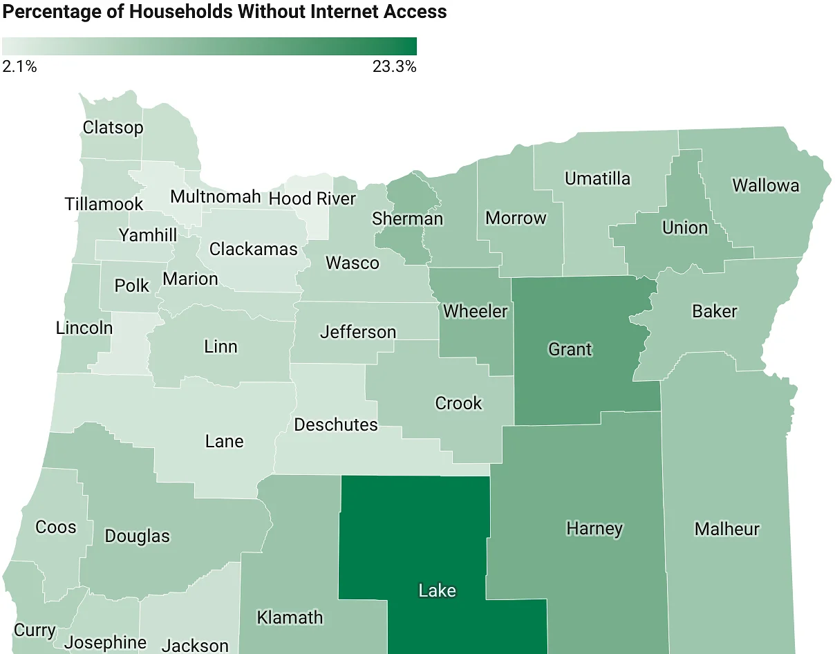 Grant will kickstart internet access in rural Oregon. Where is it most needed?