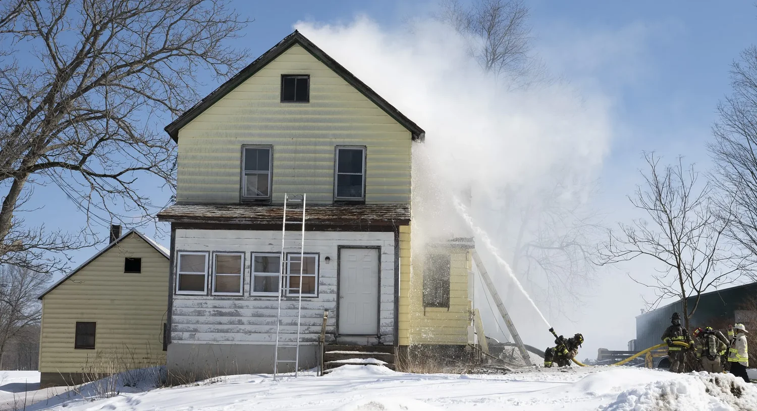 Blaze rips through Hadley home, tenants escape unharmed