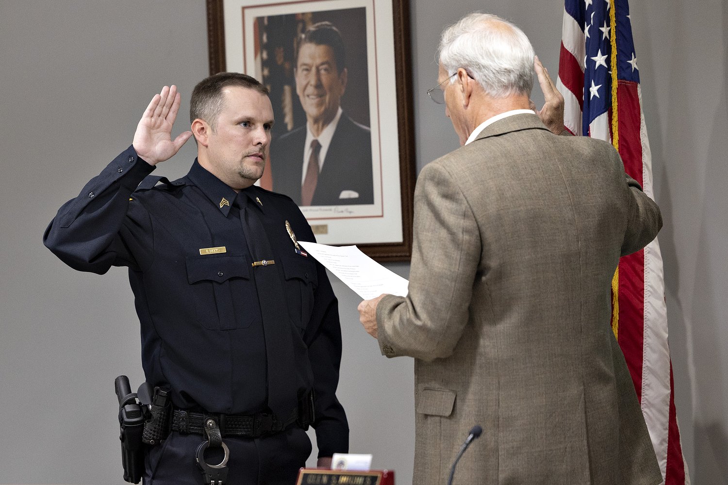 New Dixon deputy police chief sworn in, one officer promoted to sergeant