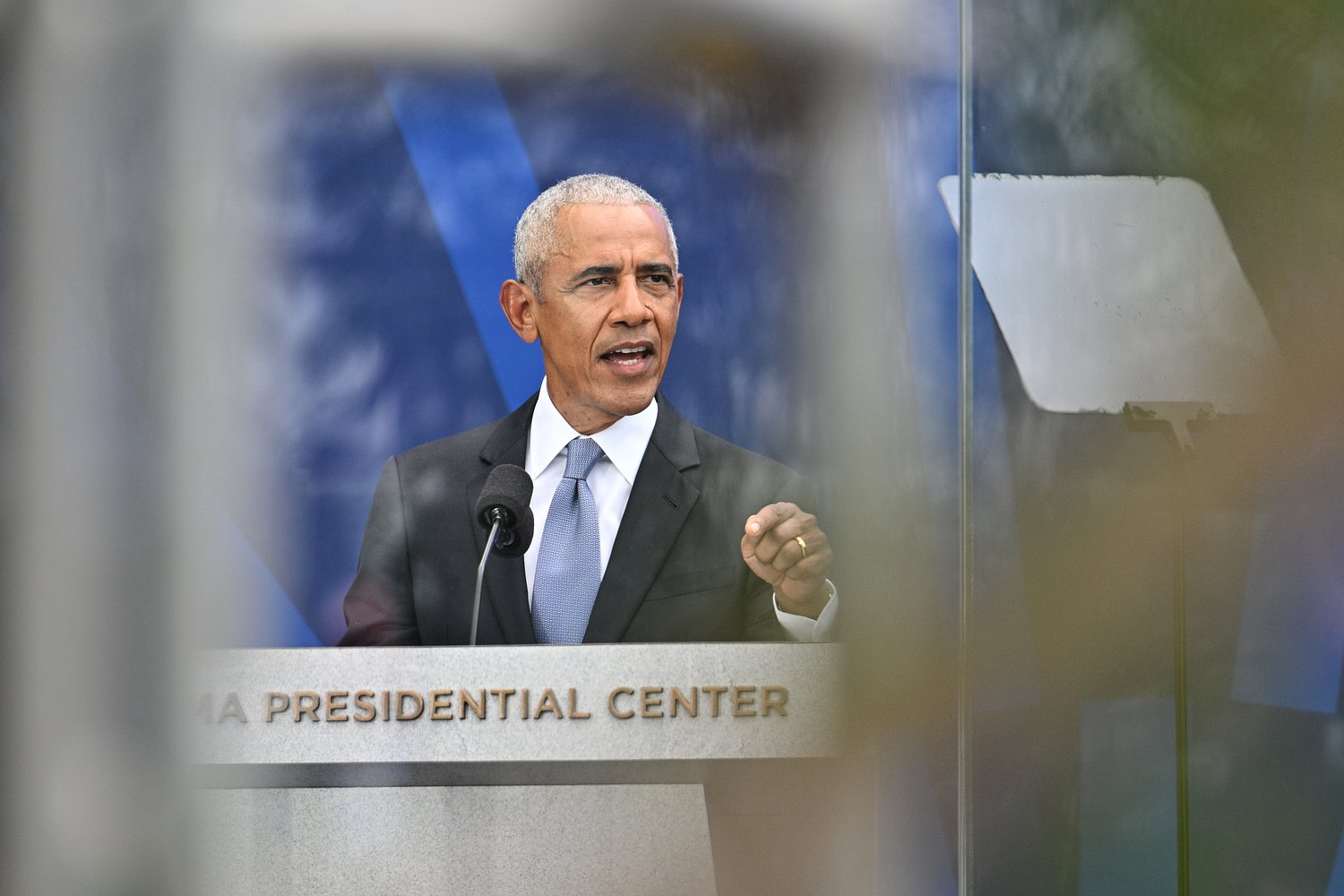 Obama Center opens in Chicago with a call to defend democracy and a celebrity lineup of supporters
