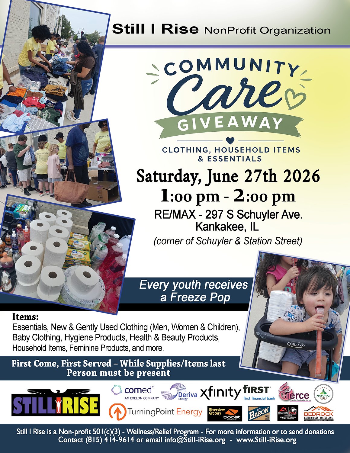 Still I Rise is giving away clothing, hygiene products & more in Kankakee