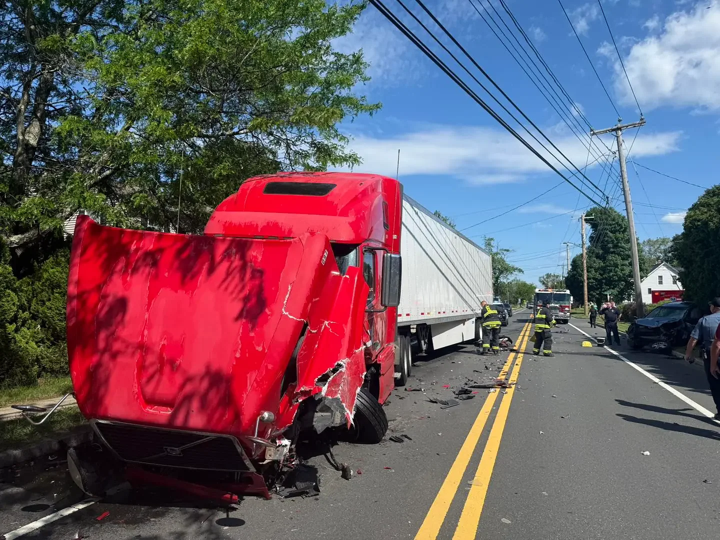 Easthampton crash: Car and tractor-trailer collision under investigation