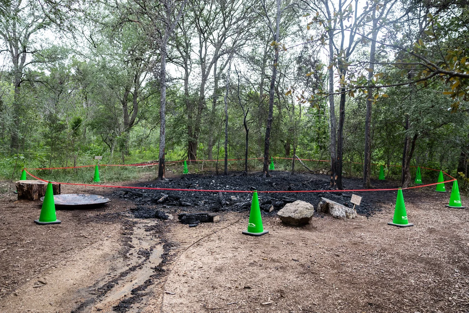 Austin's giant troll in Pease Park burns down