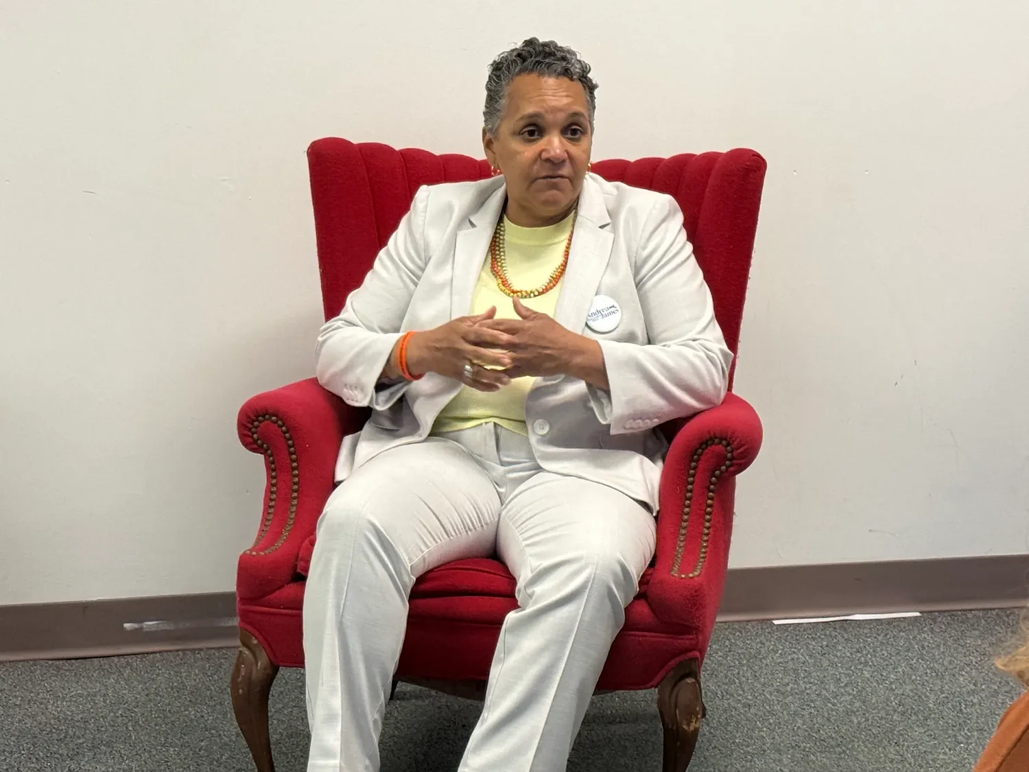 Gubernatorial candidate Andrea James visits Greenfield