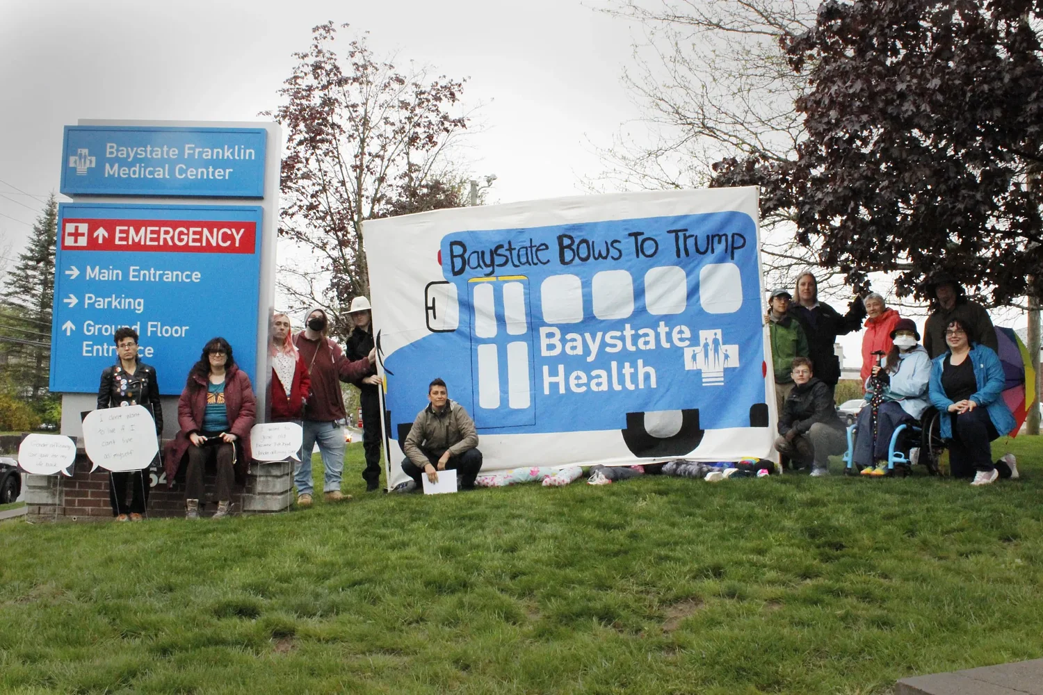 ‘A dangerous step to take’: Greenfield rally protests Baystate policy on gender-affirming care