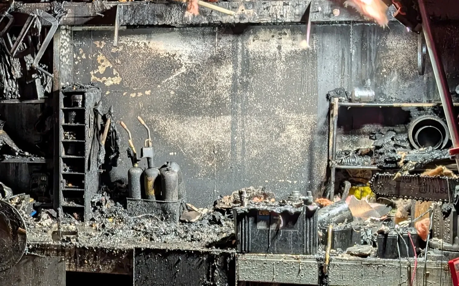 Family, pets unharmed in Leverett basement fire