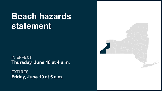 Beach hazards statement in place for Erie and Chautauqua counties until early Friday morning