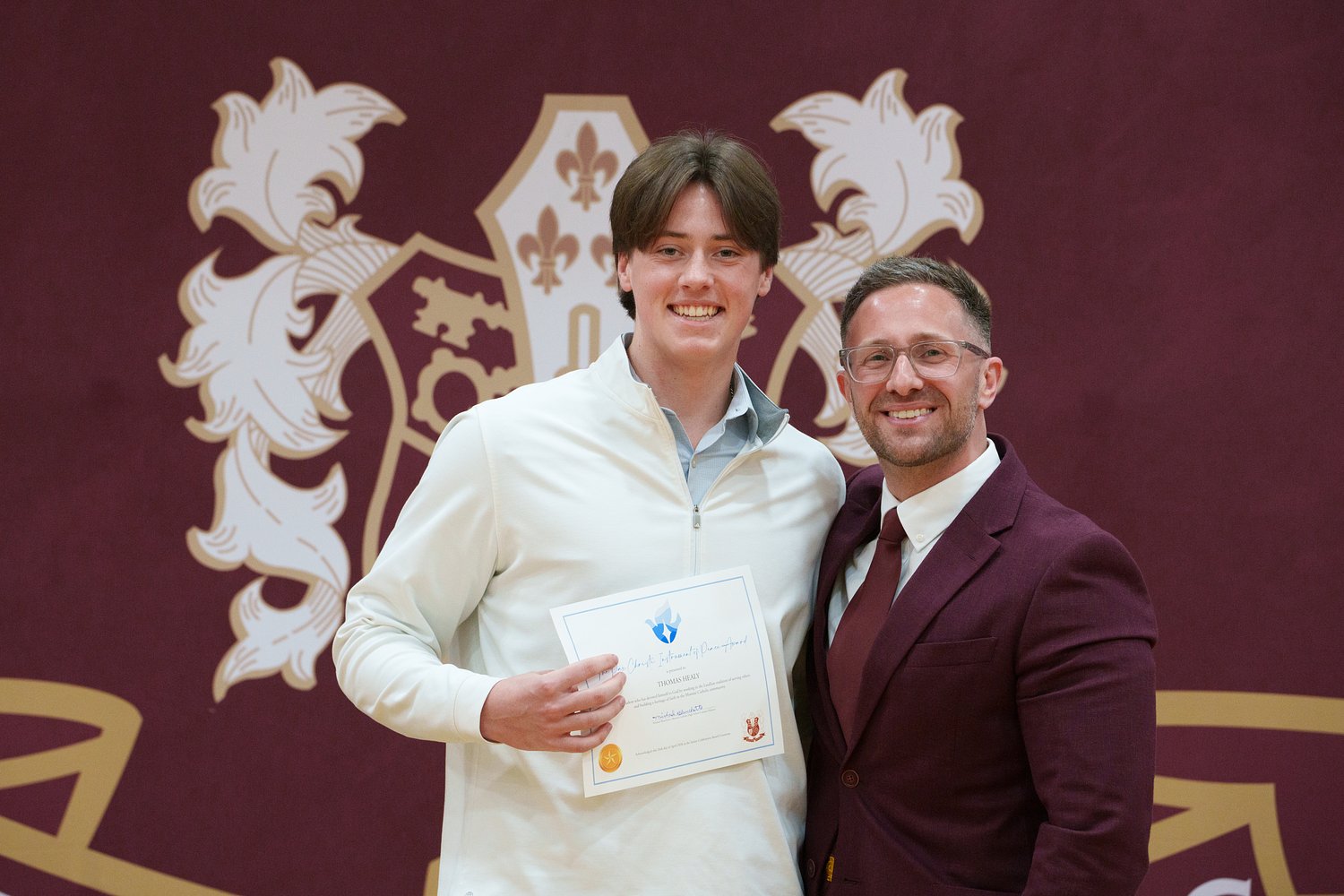 Downers Grove’s Tommy Healy receives Montini’s Instrument of Peace of Award