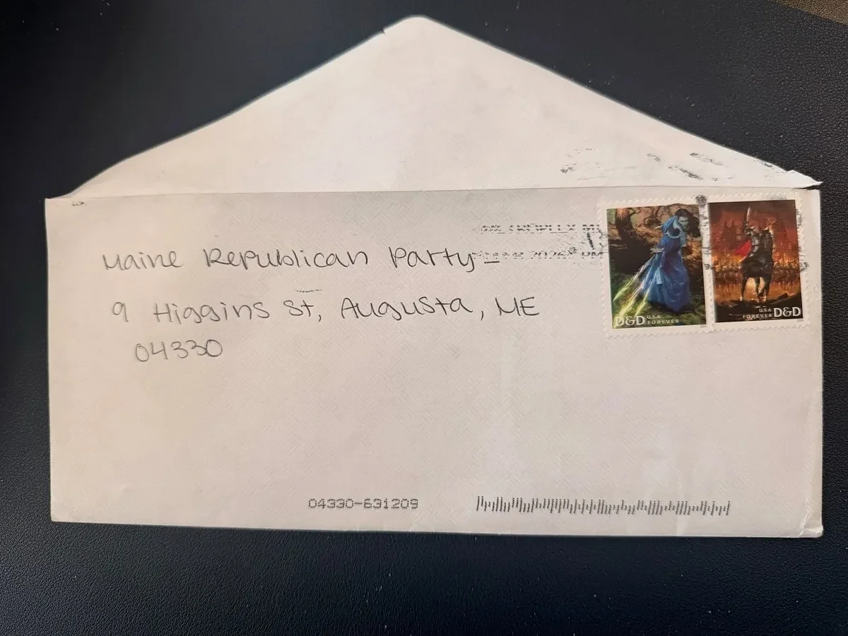 Envelope containing white powder sent to Maine Republican Party headquarters