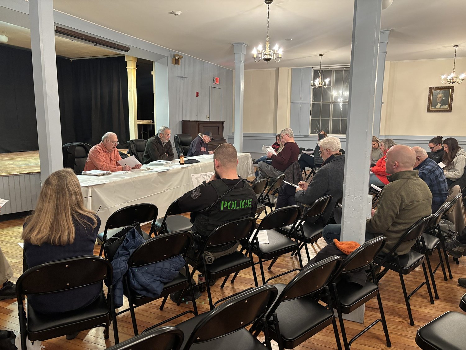 Greenfield residents attend budget hearing in renovated Meetinghouse