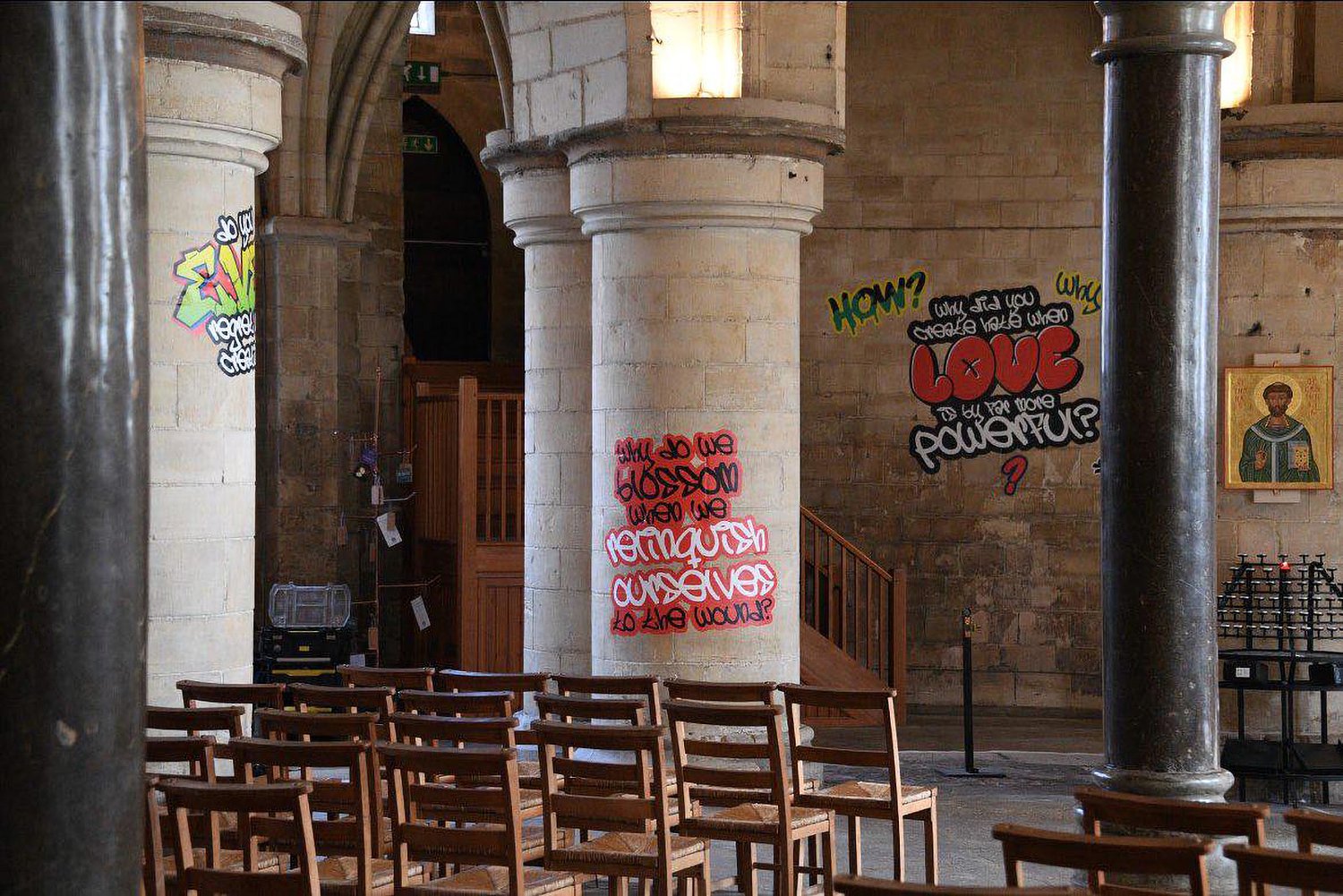 Rejecting comments by Vance and Musk, UK cathedral paints graffiti show as ‘meaningful’