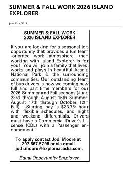 SUMMER & FALL WORK 2026 ISLAND EXPLORER