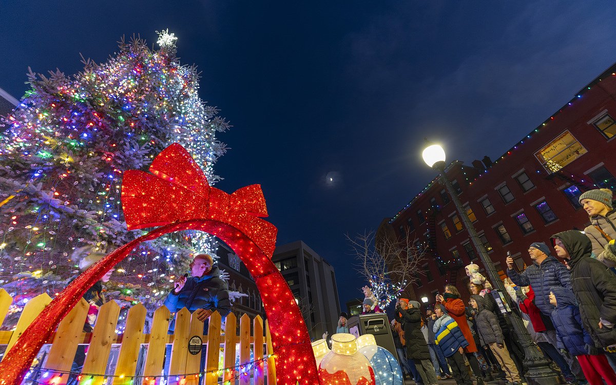 Hundreds gather for downtown Bangor tree lighting