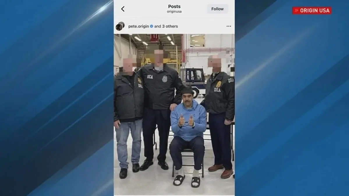 Nicholas Maduro photographed wearing Maine company's sweatshirt after capture